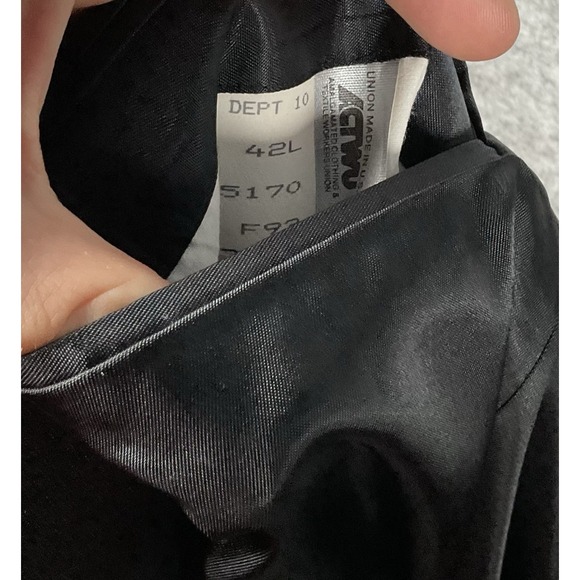 Brooks Brothers Blazer Mens 42L 100% Wool Jacket Made In USA Black - Picture 5 of 5